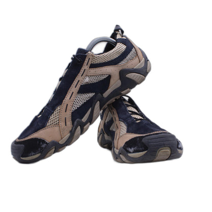 Ecco Brown Receptor Leather Mesh Drawstring Hiking Shoes