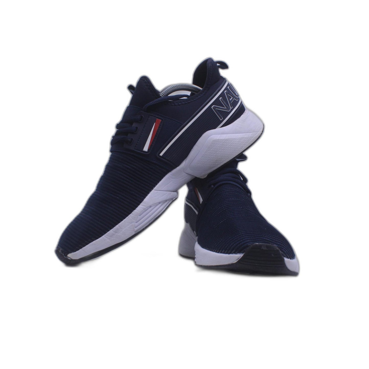 Nautica Sneakers Shoes Blue/White Saddle Lace-up Logo Stretchy
