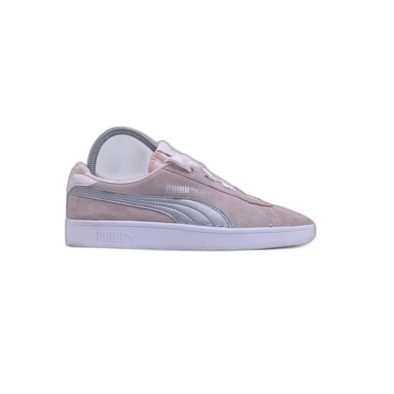 Puma Girls Pink Suede With Ribbon Lace