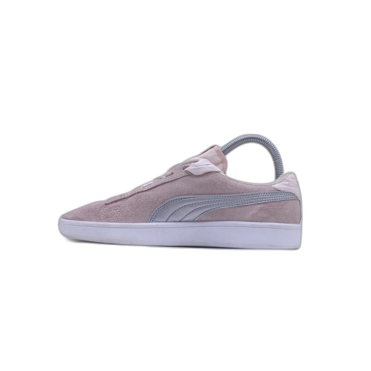 Puma Girls Pink Suede With Ribbon Lace