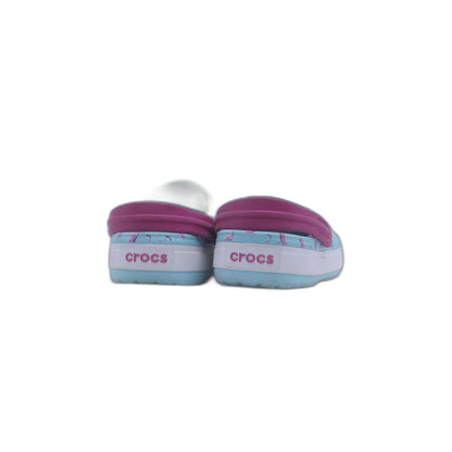 Crocs Blue With Pink Flamingo Print