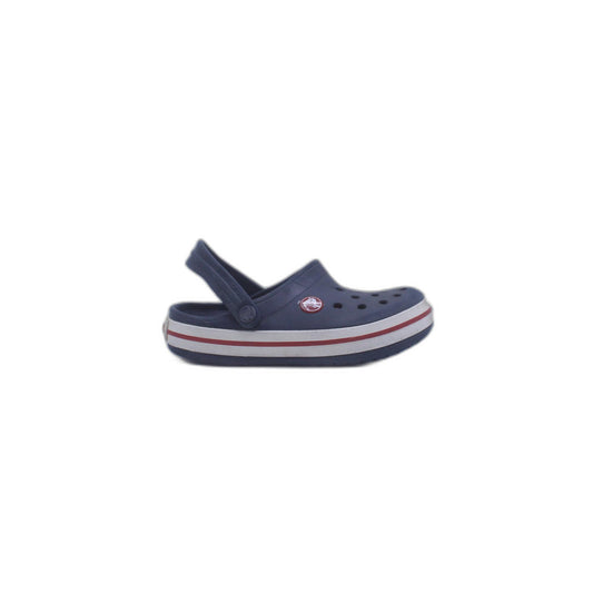 Crocs Navy Blue White & Red Line Slide On Clogs