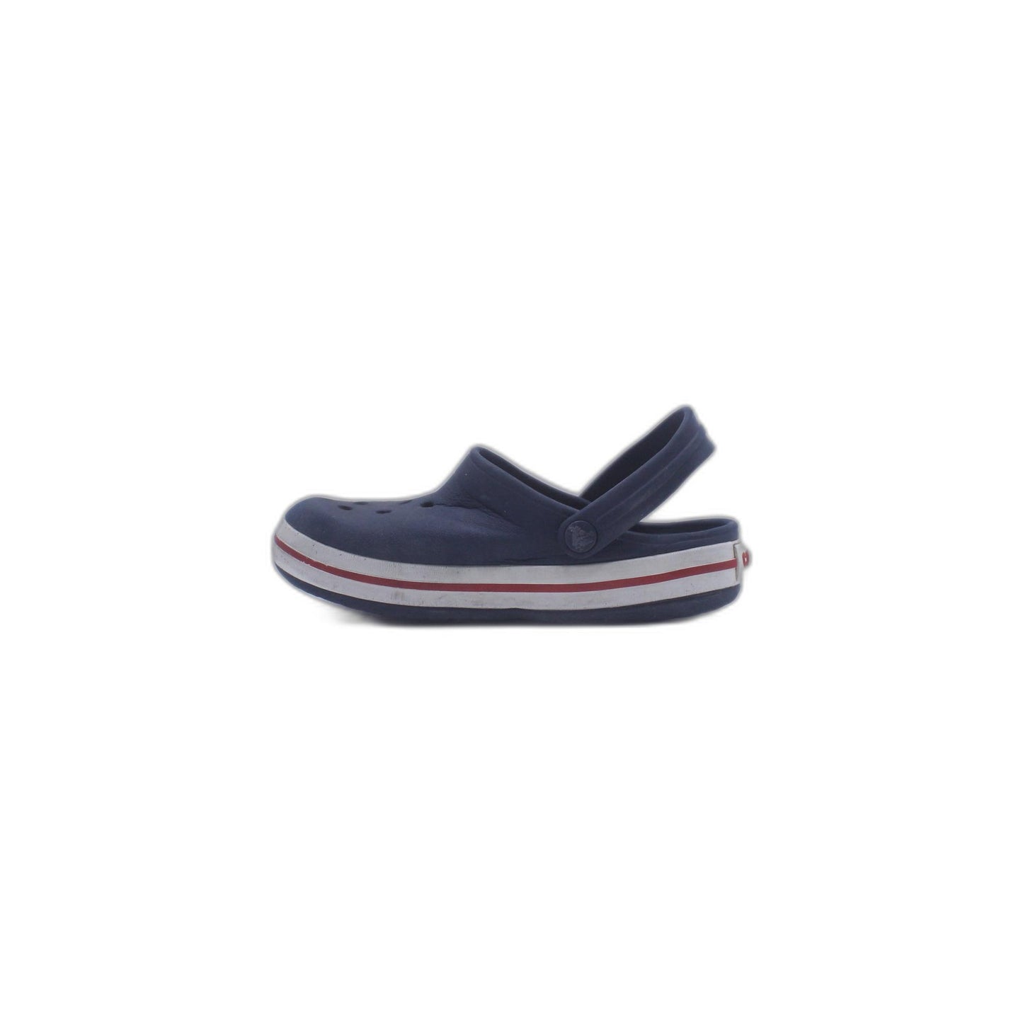 Crocs Navy Blue White & Red Line Slide On Clogs