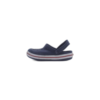 Crocs Navy Blue White & Red Line Slide On Clogs