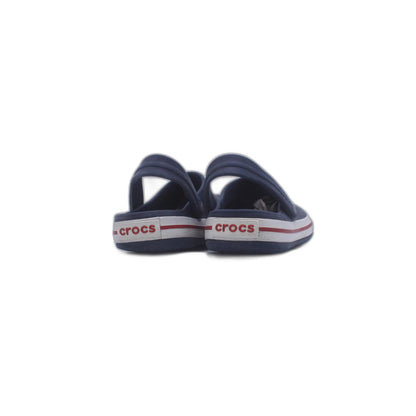 Crocs Navy Blue White & Red Line Slide On Clogs
