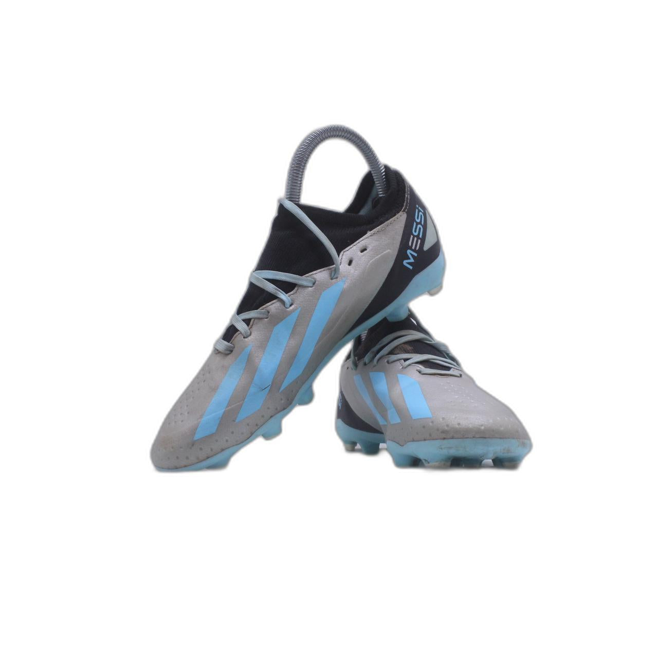 Adidas Mens X Crazyfast Messi.3 FG Silver Blue Soccer Cleat