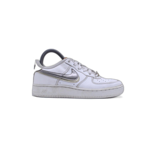 Nike Air Force 1  White Silver  SHOE