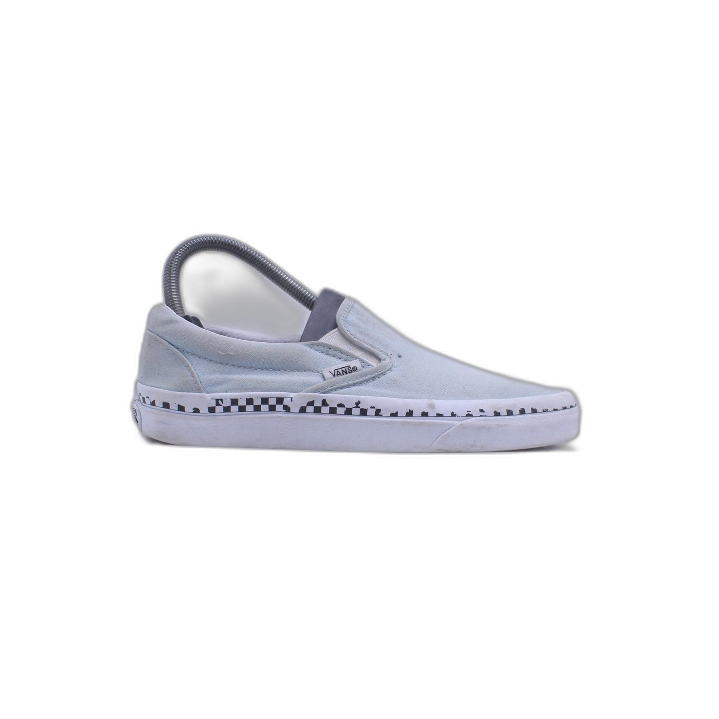 Vans Slip on Shoes Color Light Blue w/ Checkerboard