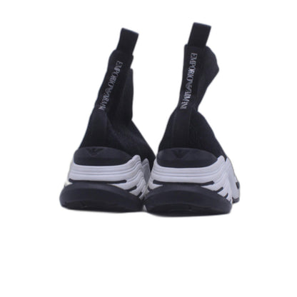 EMPORIO ARMANI BLACK LOW TOP SNEAKER