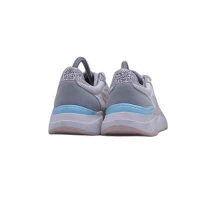 No Boundaries Women's White Gray Pink Blue Low Top Lace Up Sneakers