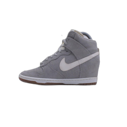 Nike Dunk Sky High 528899003 Womens Pale Gray/Sail Suede Wedge Shoe