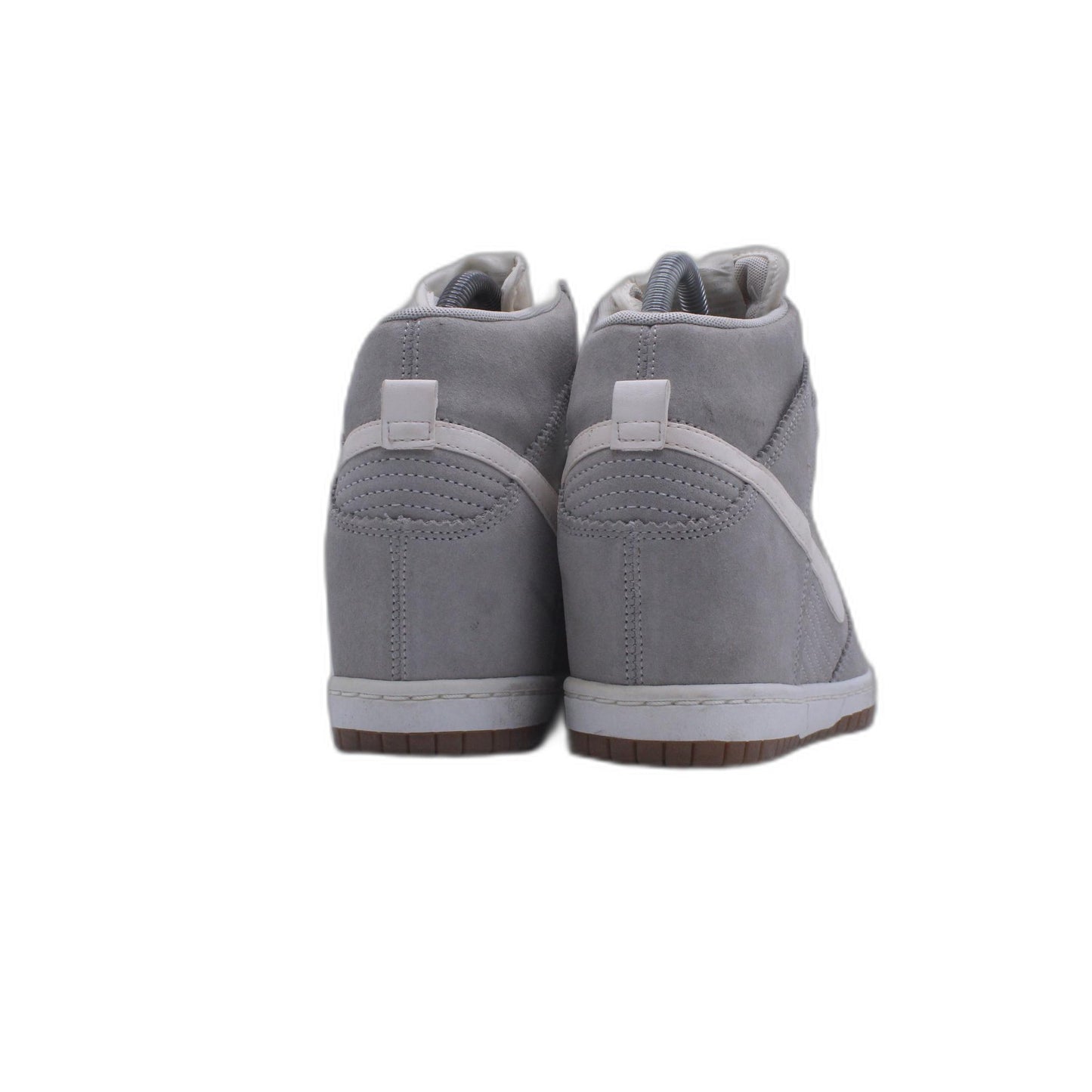 Nike Dunk Sky High 528899003 Womens Pale Gray/Sail Suede Wedge Shoe