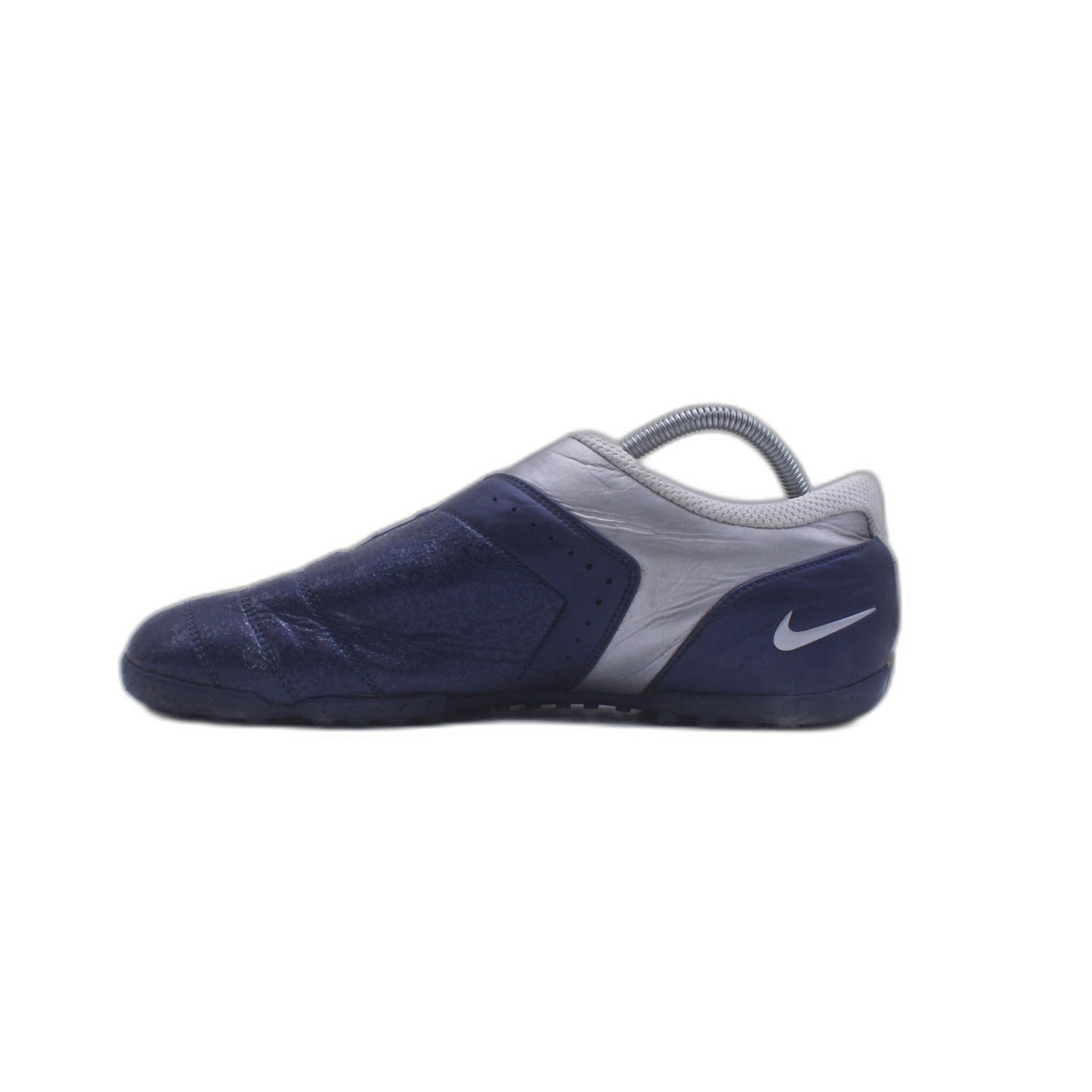 Nike Womens  Navy Blue Leather Lace Up Low Top Cleat Sneaker