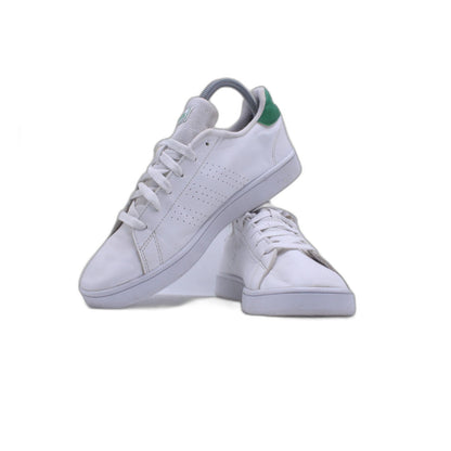 Adidas Advantage White Green Lace Up Sneaker