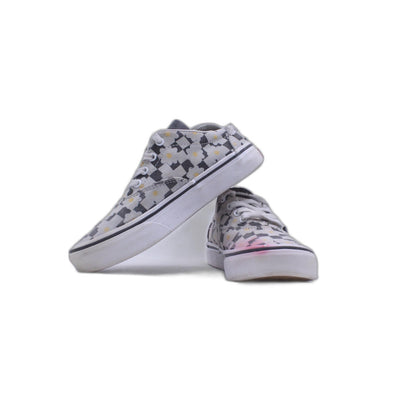 Vans Sk8-Hi Gray Pink Faux Fur Trim Shoe