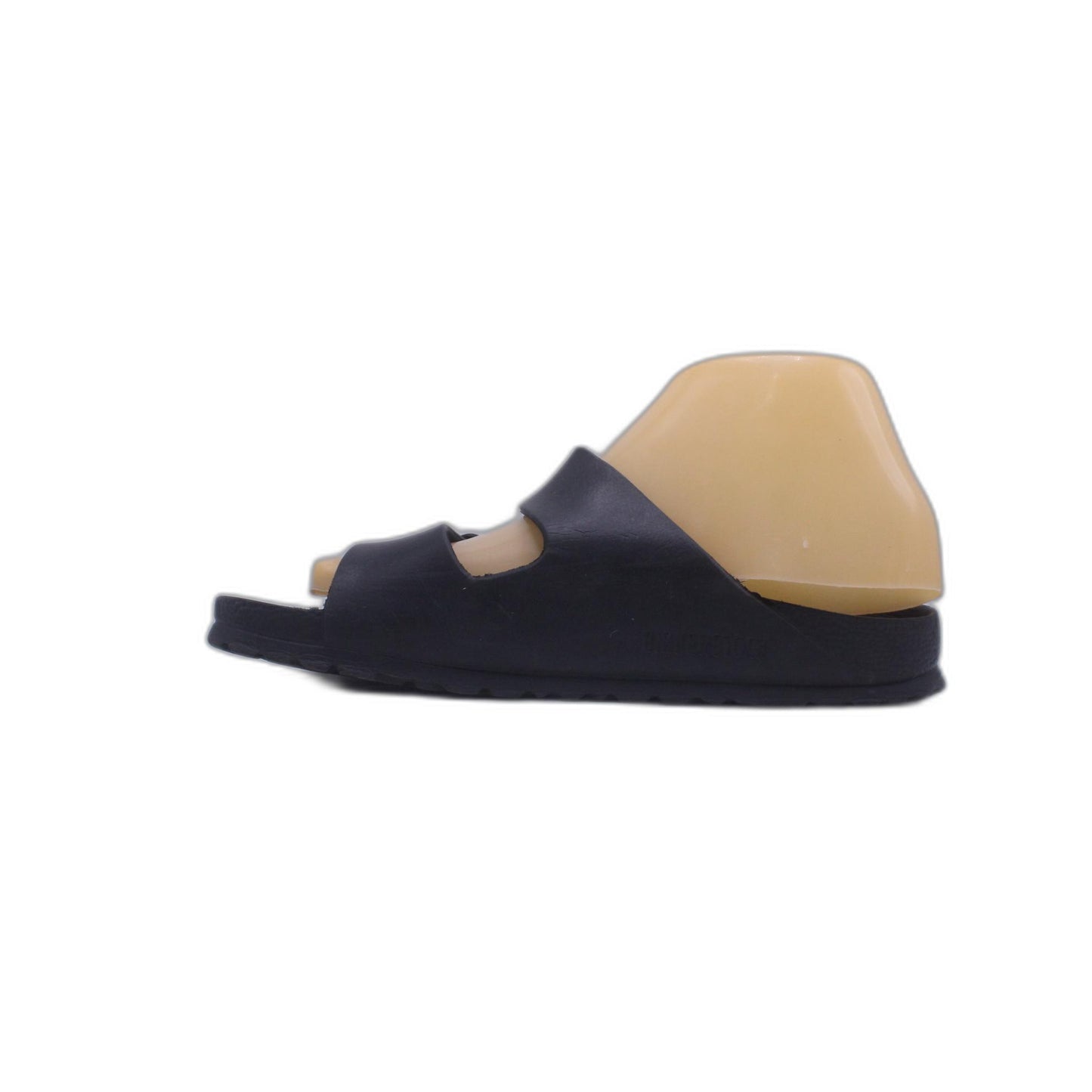 Joe N Joyce Sandals Slip On Strap Slide Black Leather Open Toe Flats