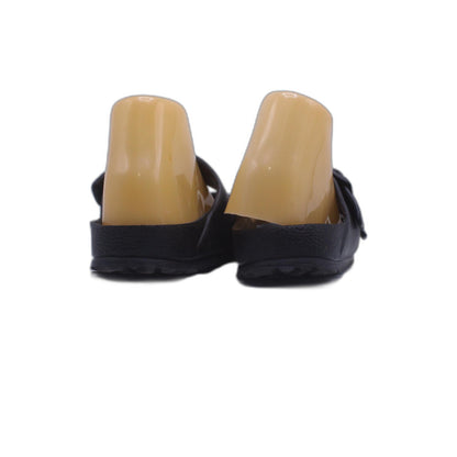 Joe N Joyce Sandals Slip On Strap Slide Black Leather Open Toe Flats