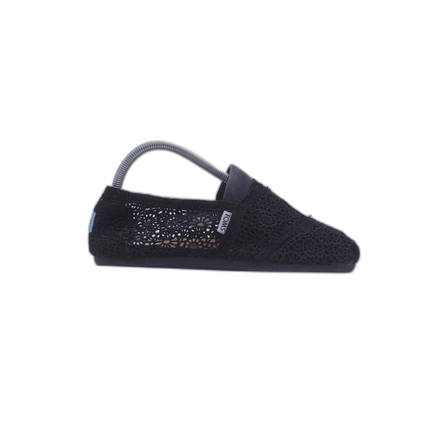 Toms Black Lace Slip On Shoe