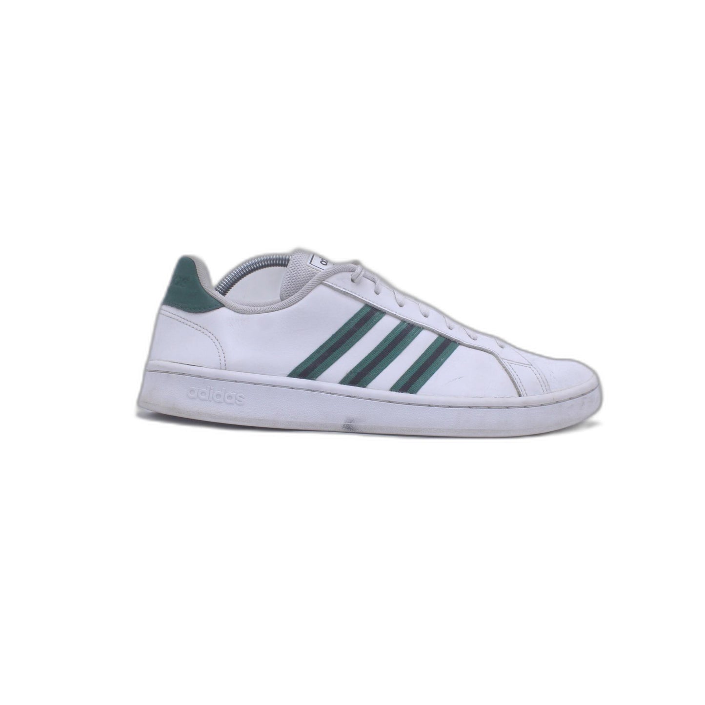Adidas Grand Court White Green Stripe Tennis Shoe