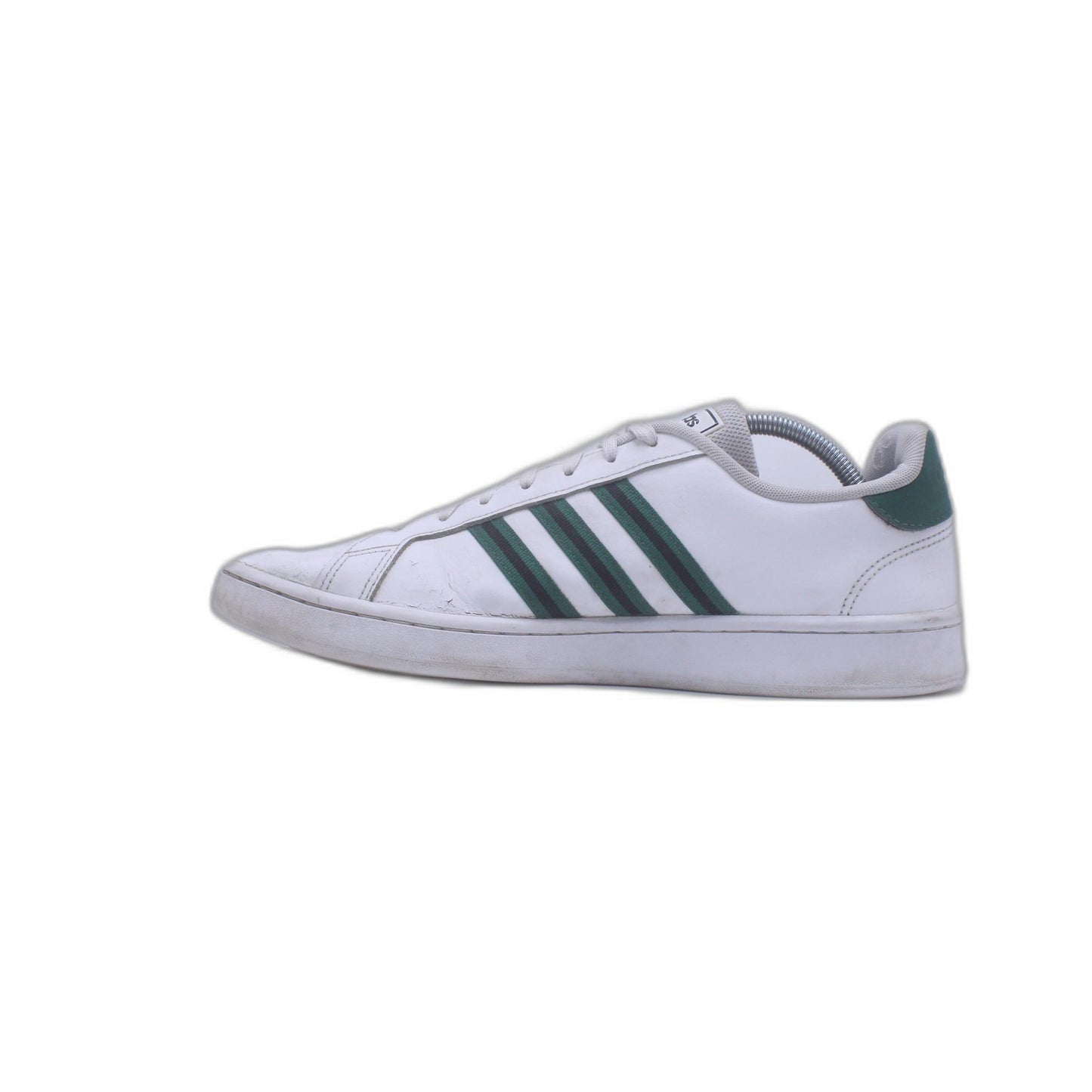 Adidas Grand Court White Green Stripe Tennis Shoe
