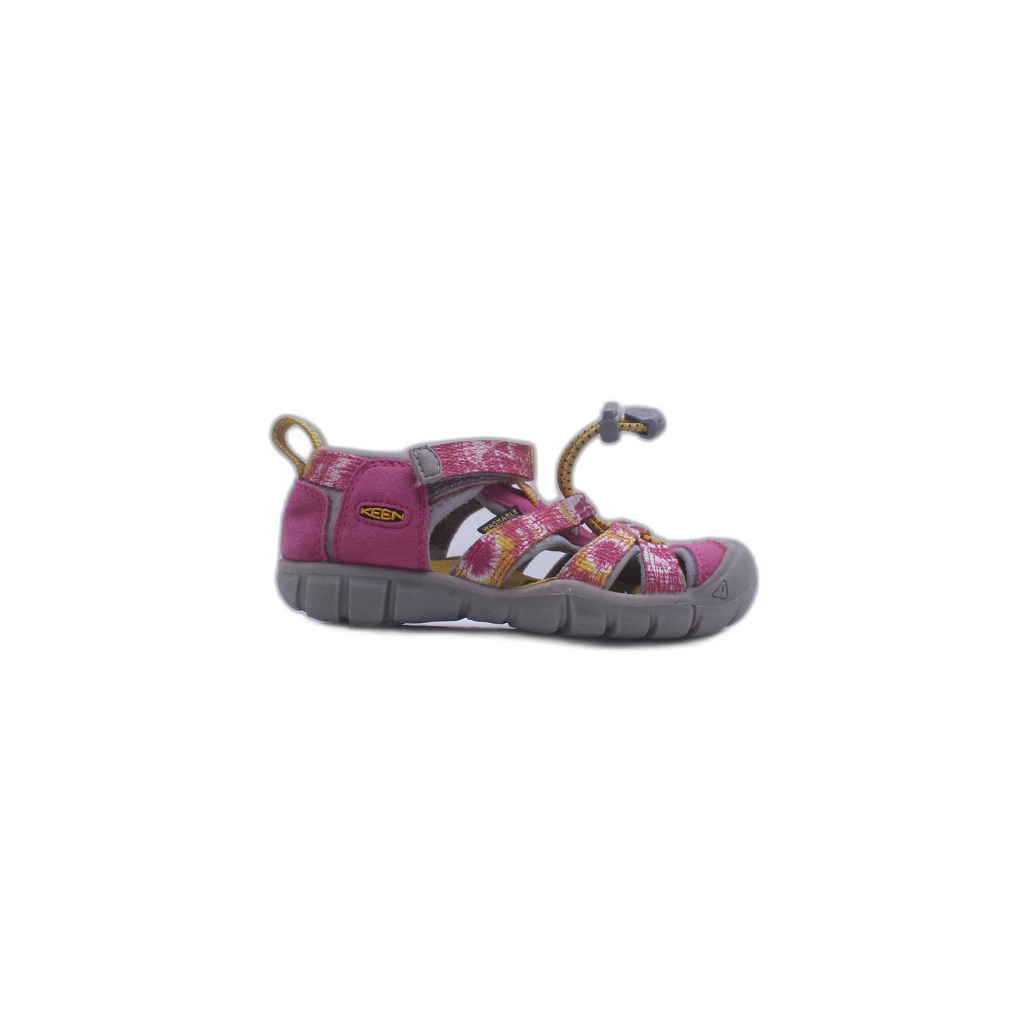 KEEN GIRLS SEACAMP II CNX SANDALS  PINK YELLOW TYE DYE WATER HIKING TRAIL