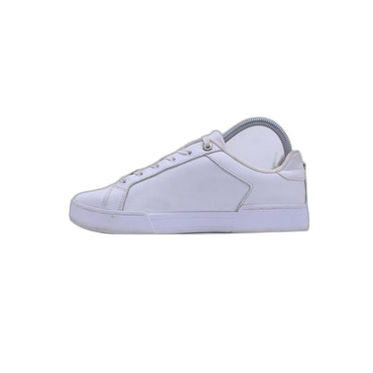 TOMMY HILFIGER WHITE LEATHER SIGNATURE COURT SNEAKER