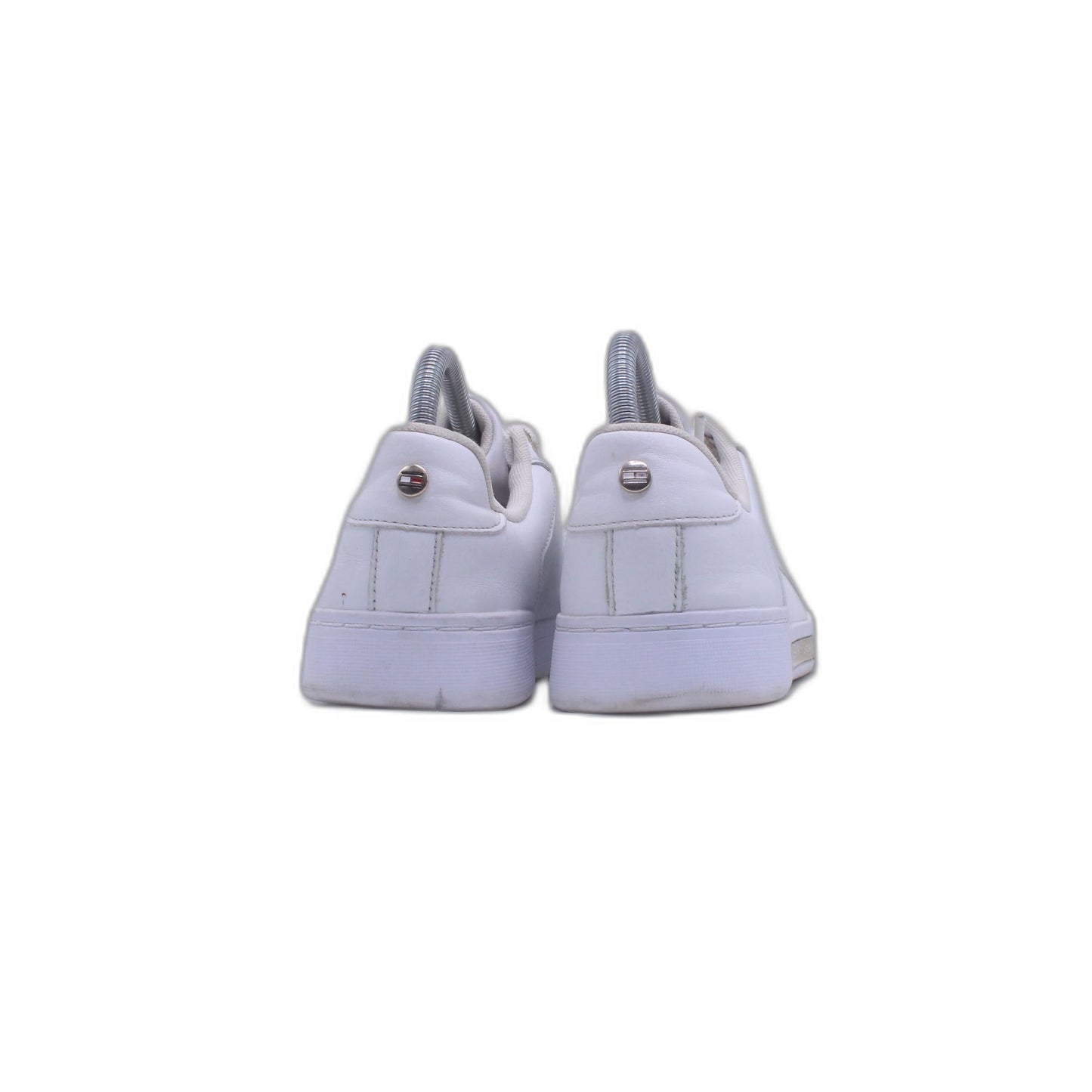 TOMMY HILFIGER WHITE LEATHER SIGNATURE COURT SNEAKER