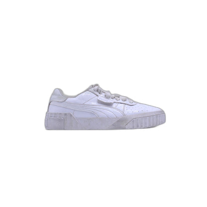Puma White Leather Strap Lace Up Mens Trainer
