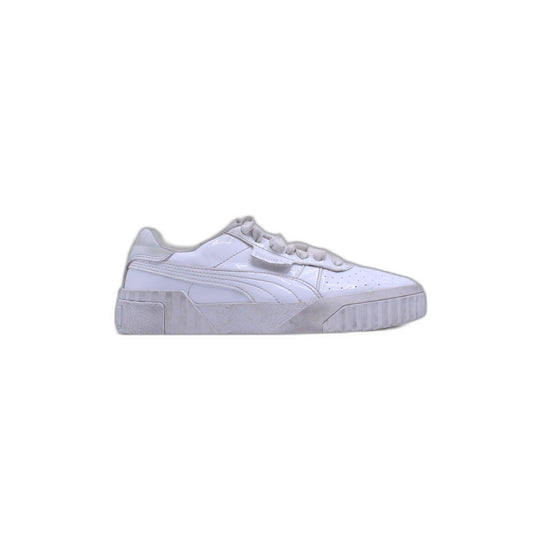 Puma White Leather Strap Lace Up Mens Trainer