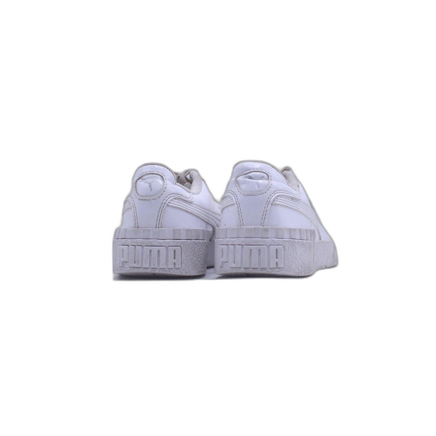 Puma White Leather Strap Lace Up Mens Trainer