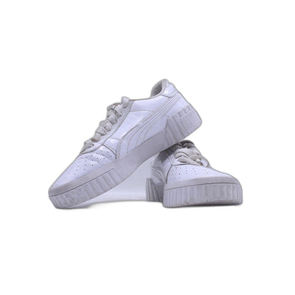 Puma White Leather Strap Lace Up Mens Trainer