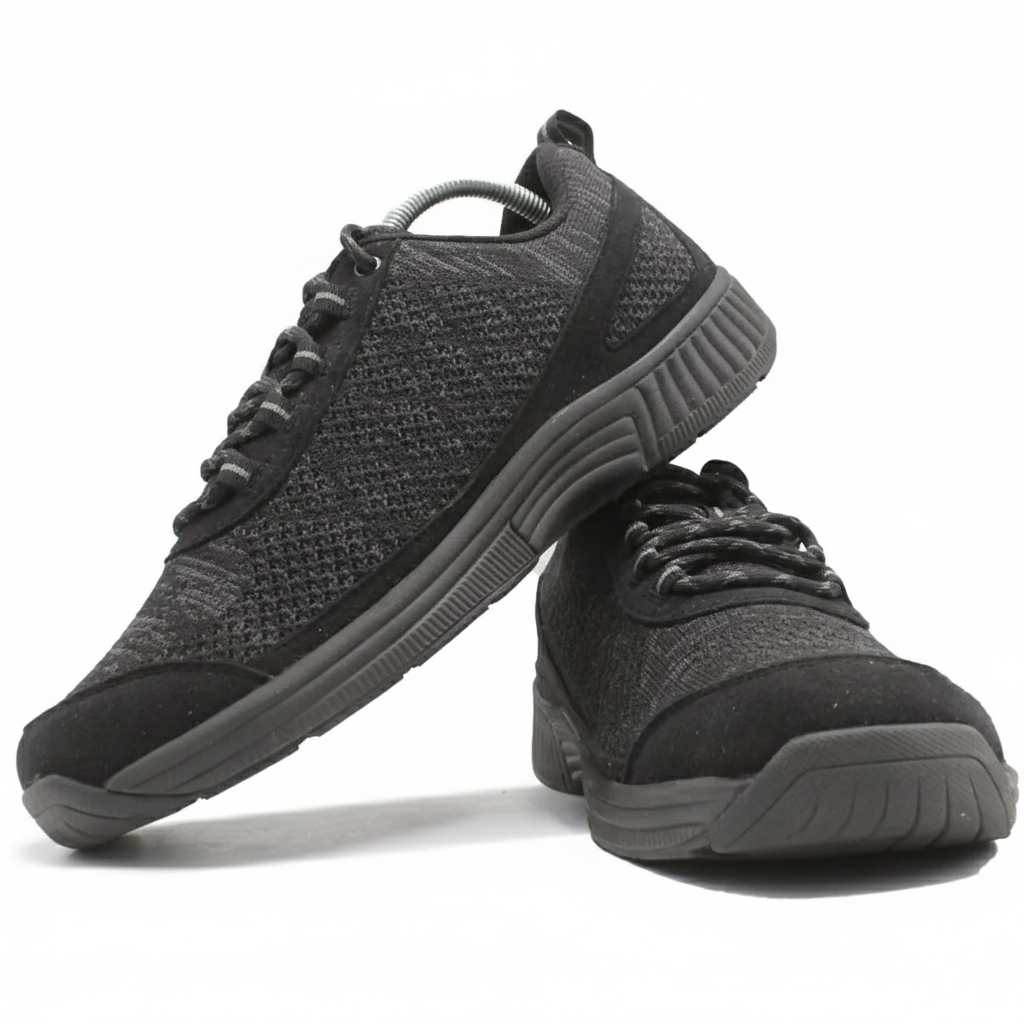 ORTHOFEET CORAL NO TIE LACE BLACK