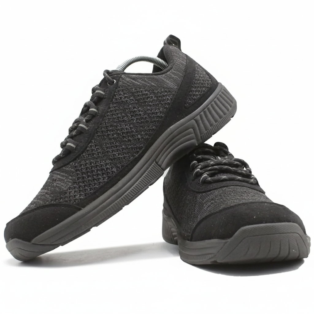 ORTHOFEET CORAL NO-TIE LACE BLACK