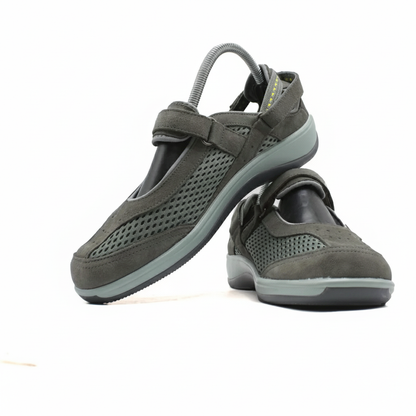 ORTHOFEET  Sanibel Heel Strap - Olive Gray