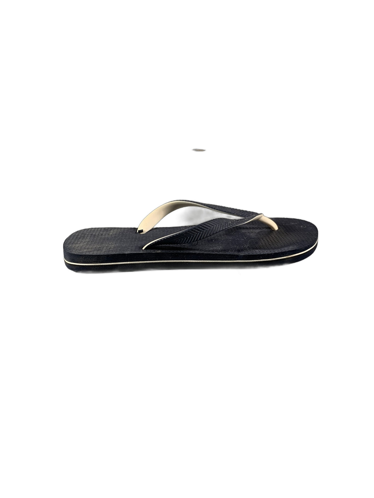 black rubber flip-flop sandals