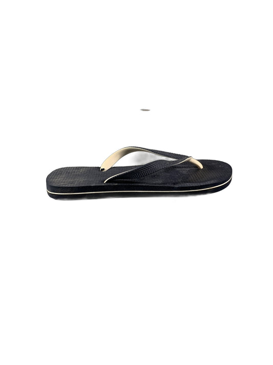 black rubber flip-flop sandals