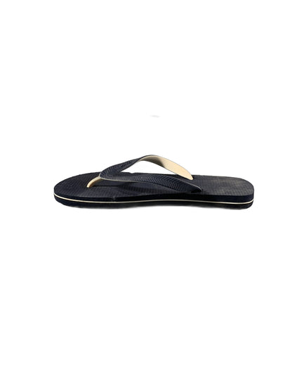black rubber flip-flop sandals