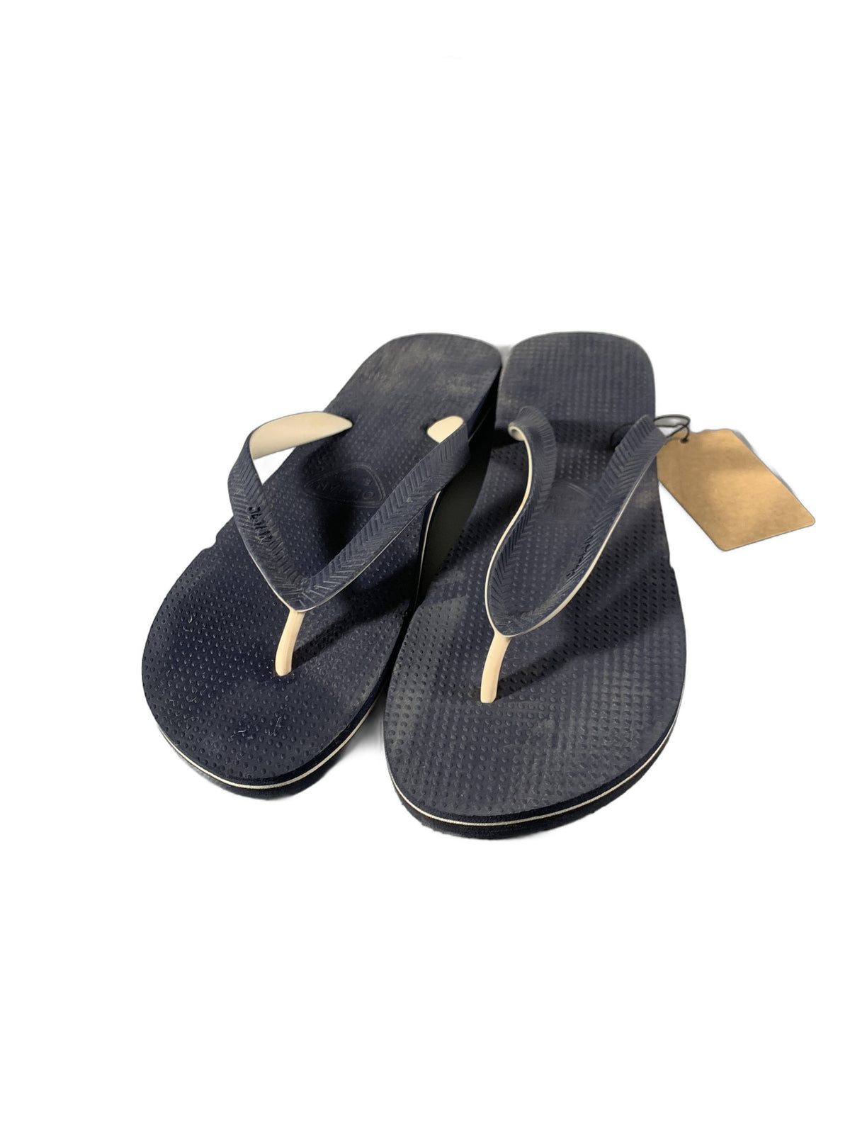 black rubber flip-flop sandals