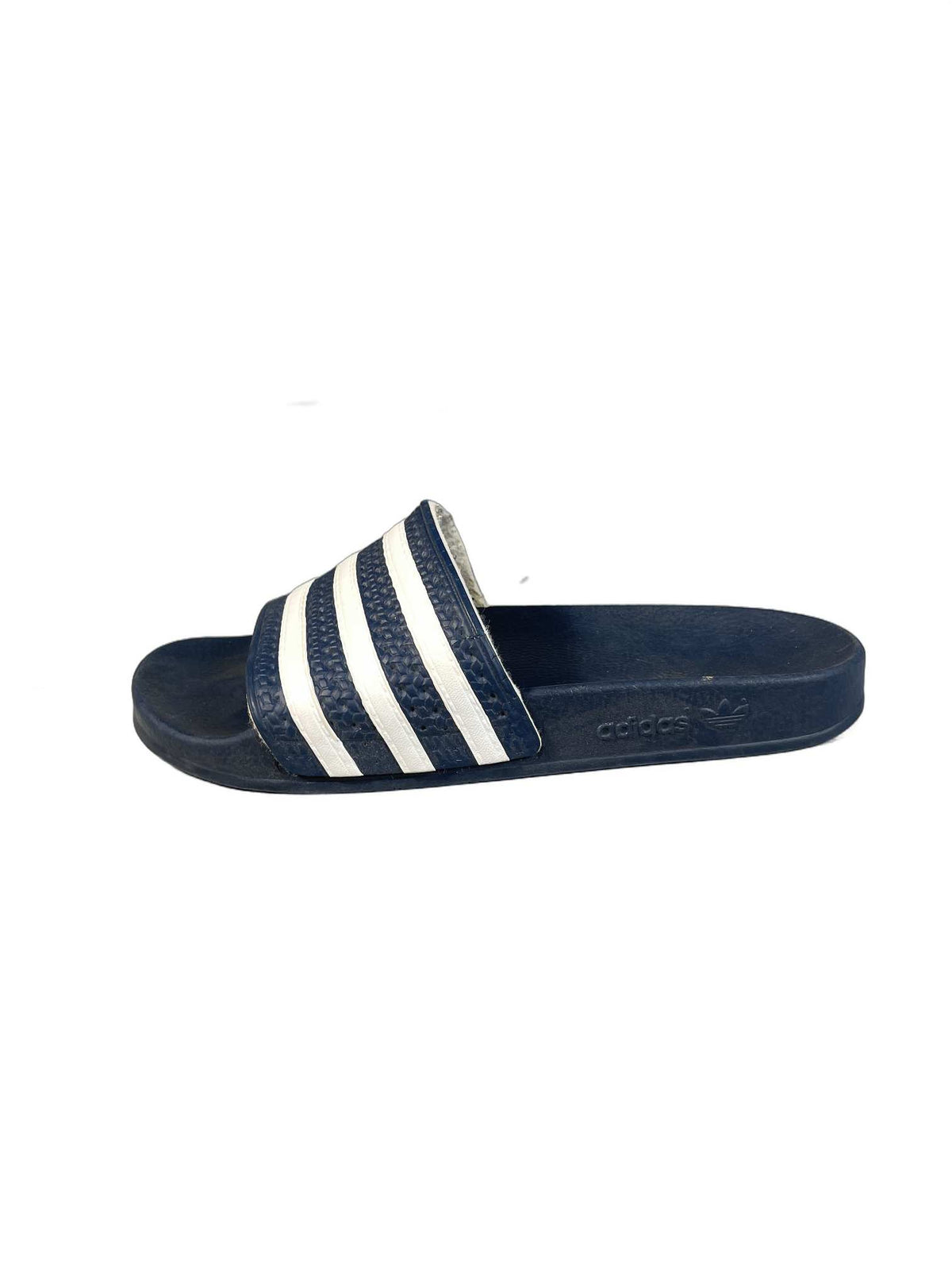 adidas   slide in navy blue and white