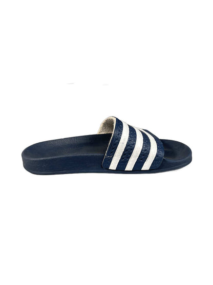 adidas   slide in navy blue and white