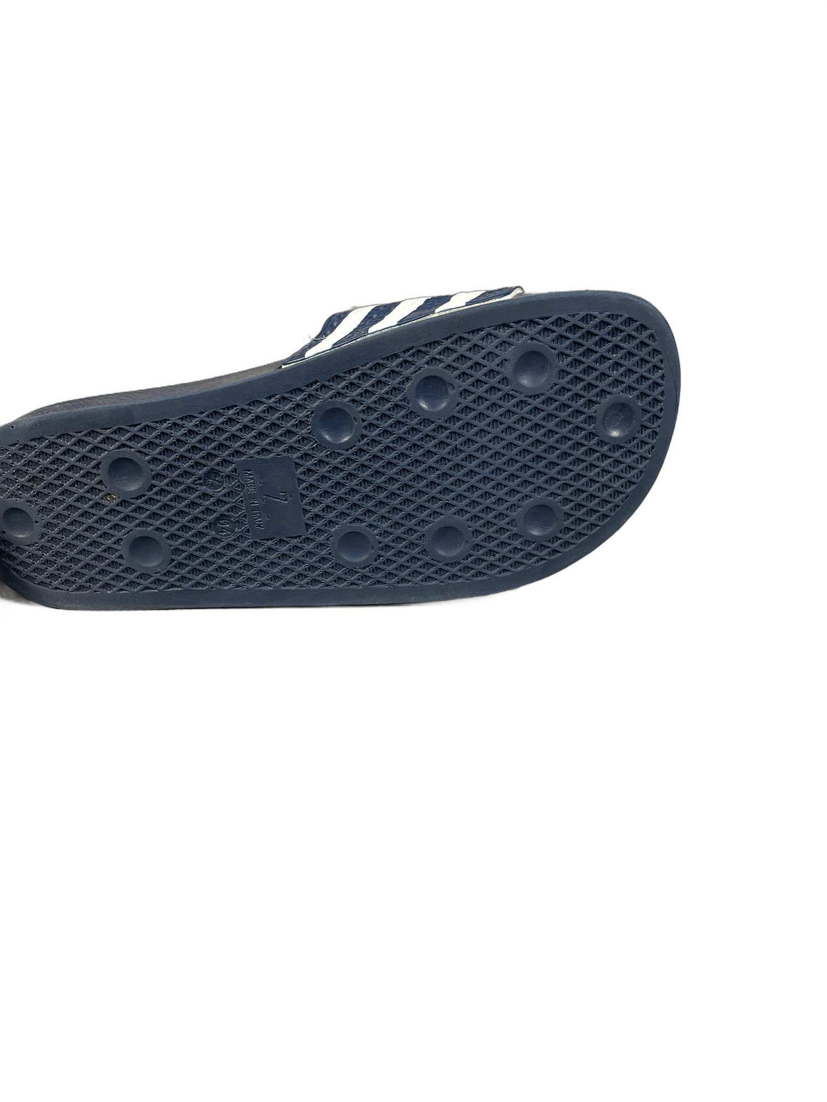 adidas   slide in navy blue and white