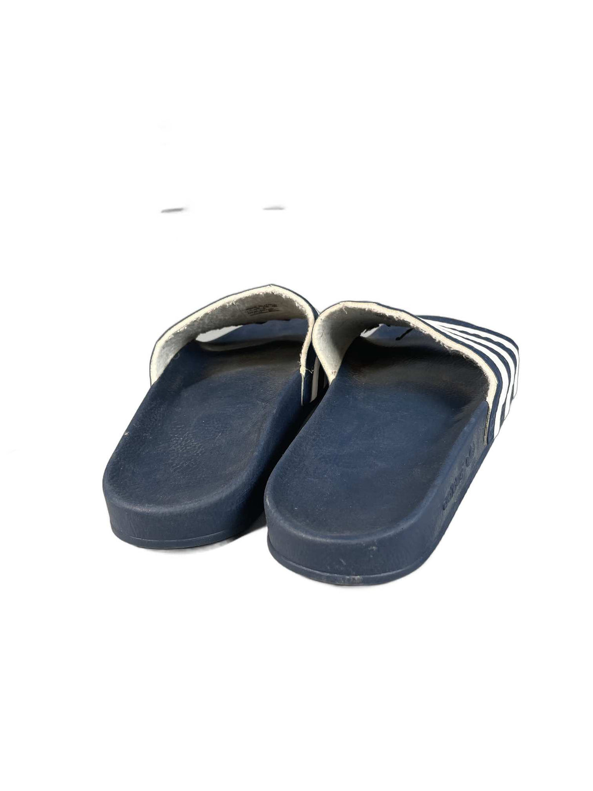 adidas   slide in navy blue and white