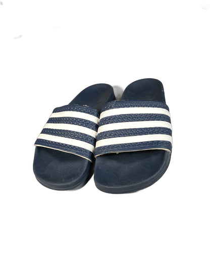 adidas   slide in navy blue and white