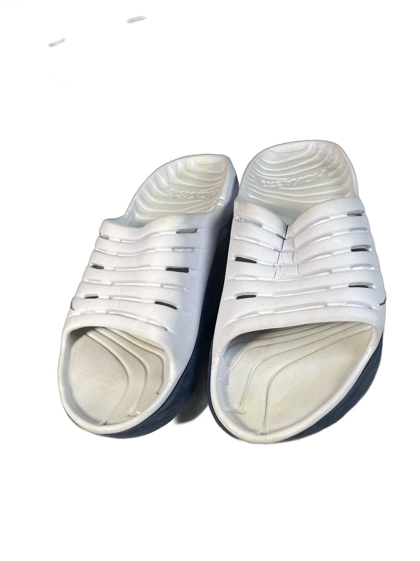 Hoka One White Slide