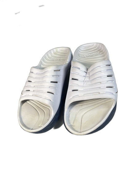 Hoka One White Slide