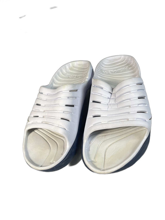 Hoka One White Slide