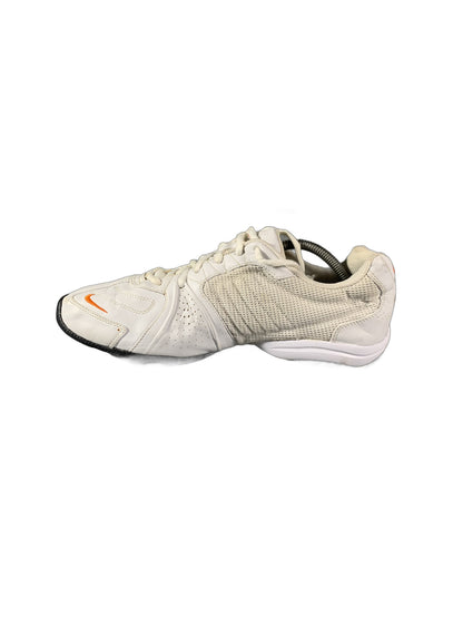 Nike athletic shoe in a white and orange