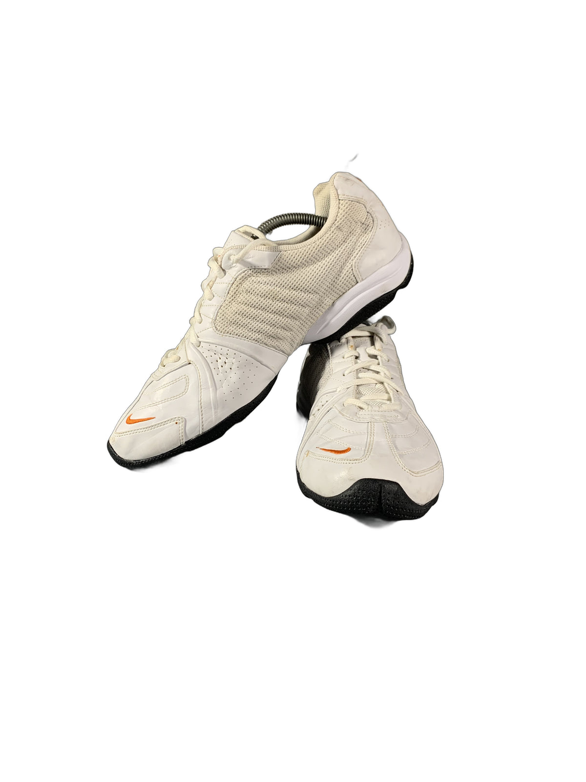 Nike athletic shoe in a white and orange