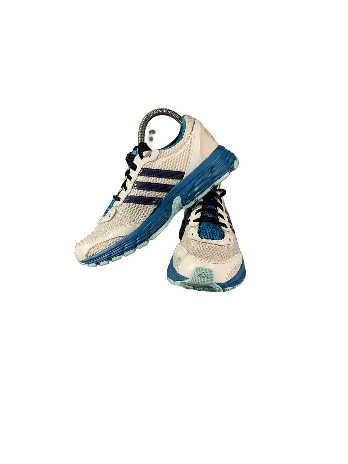 adidas Vanquish 6 running shoe in a white and blue colorway
