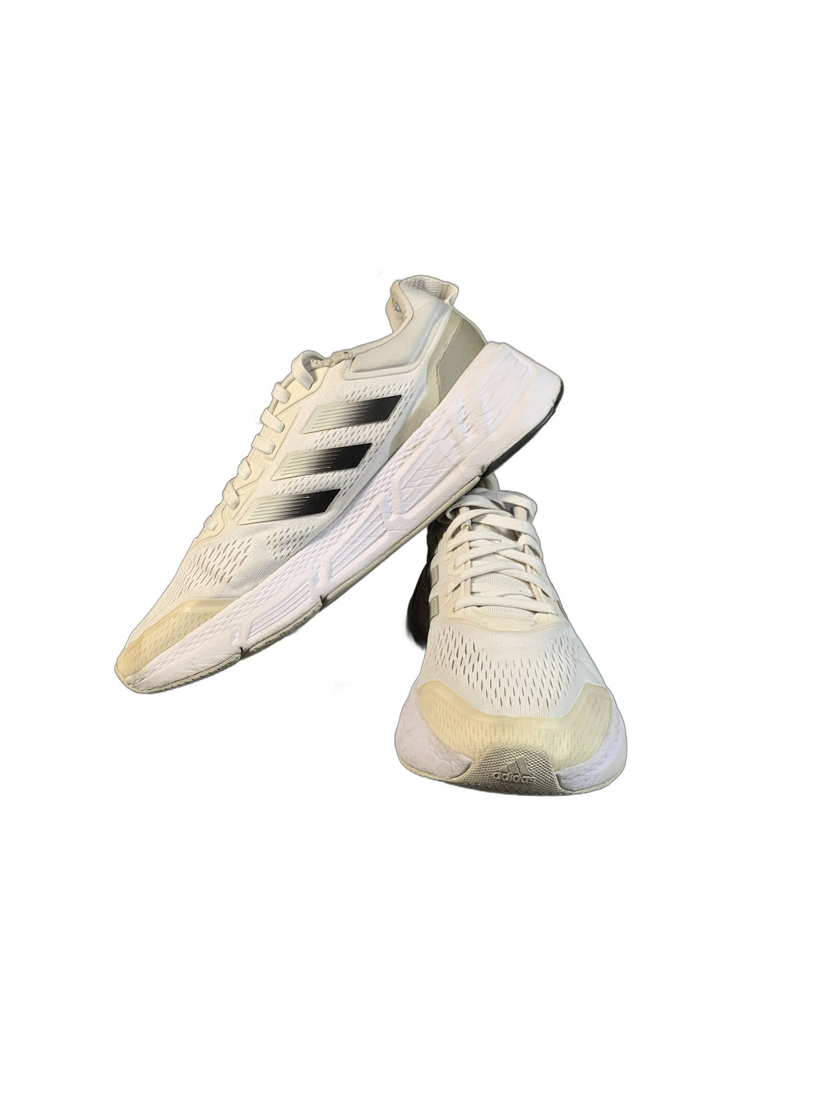 Adidas Questar running shoe highlighted by its white mesh
